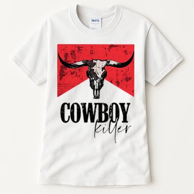 Western Cowgirl Vintage Punchy Cowboy Killers Skull Tall T-Shirt