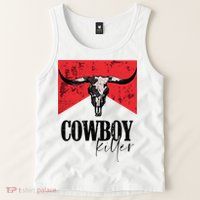 Western Cowgirl Vintage Punchy Cowboy Killers Skull Tank Top