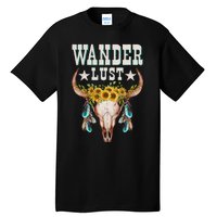 Wanderlust Country Western Boho Cow Skull Adventure Tall T-Shirt