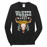 Wanderlust Country Western Boho Cow Skull Adventure Tall Long Sleeve T-Shirt