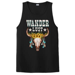 Wanderlust Country Western Boho Cow Skull Adventure PosiCharge Competitor Tank