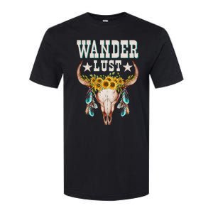 Wanderlust Country Western Boho Cow Skull Adventure Softstyle CVC T-Shirt