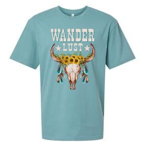 Wanderlust Country Western Boho Cow Skull Adventure Sueded Cloud Jersey T-Shirt