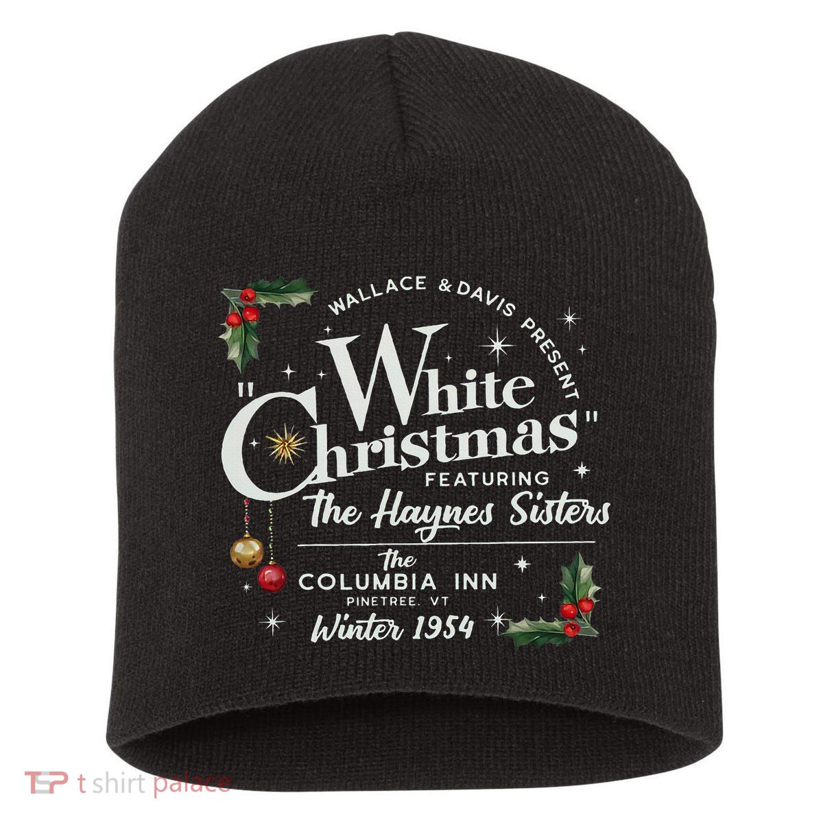 White Christmas Wallace And Davis Haynes Sister  Short Acrylic Beanie