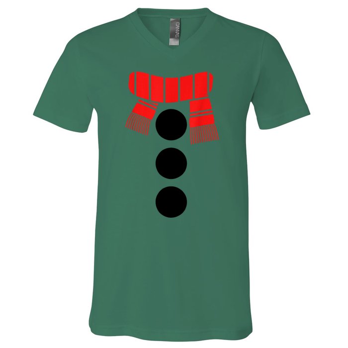 Women Christmas White Snowman Costume Gift V-Neck T-Shirt