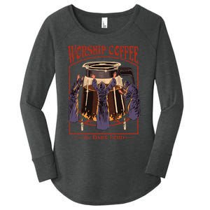 Worship Coffee Women's Perfect Tri Tunic Long Sleeve Shirt