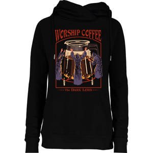 Worship Coffee Womens Funnel Neck Pullover Hood