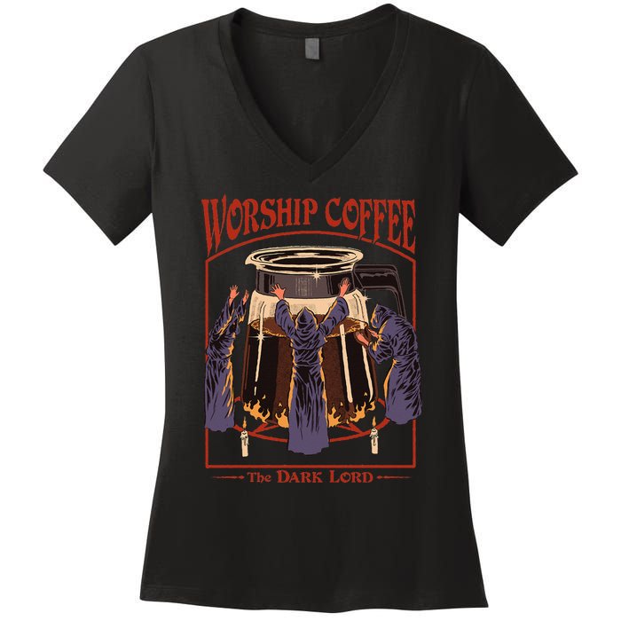 Worship Coffee Women's V-Neck T-Shirt