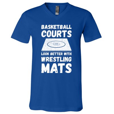 Wrestling Coach Wrestling Games Contact Sport Wrestler Great Gift V-Neck T-Shirt