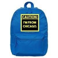 Windy City Wonder Caution Im From Chicago Lakeside Legacy 16 in Basic Backpack