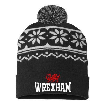 Wrexham City Wales Red Dragon Wrecsam Cymru County Of Wales USA-Made Snowflake Beanie