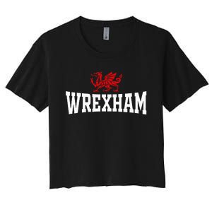 Wrexham City Wales Red Dragon Wrecsam Cymru County Of Wales Women's Crop Top Tee