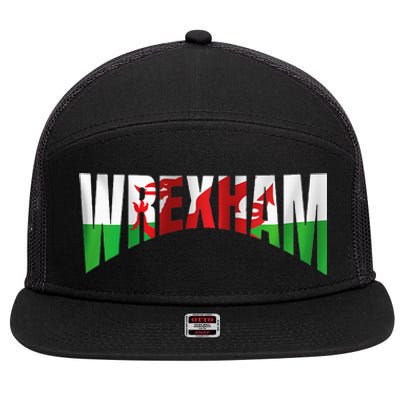 Wrexham Children Wales Flag Welsh 7 Panel Mesh Trucker Snapback Hat