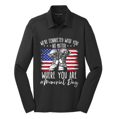 Were Connected With You No Matter Where You Are Memorial Day Gift Silk Touch Performance Long Sleeve Polo