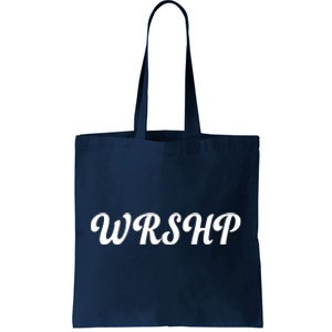 WRSHP Christian Worship Shortened Word Tote Bag