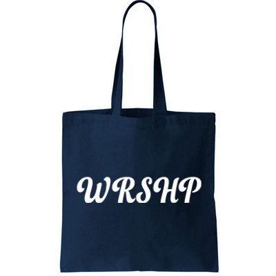 WRSHP Christian Worship Shortened Word Tote Bag