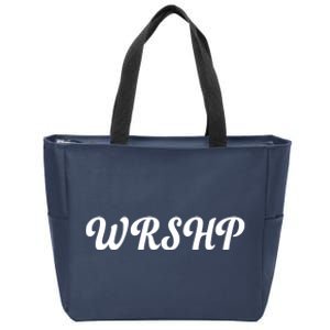 WRSHP Christian Worship Shortened Word Zip Tote Bag