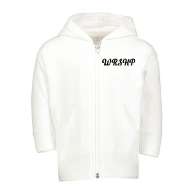 WRSHP Christian Worship Shortened Word Toddler Zip Fleece Hoodie