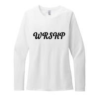 WRSHP Christian Worship Shortened Word Womens CVC Long Sleeve Shirt