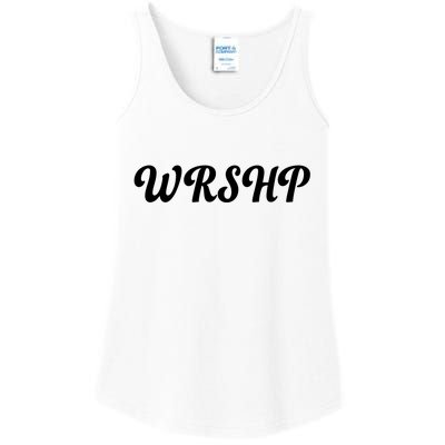 WRSHP Christian Worship Shortened Word Ladies Essential Tank