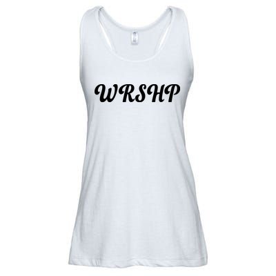 WRSHP Christian Worship Shortened Word Ladies Essential Flowy Tank