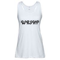 WRSHP Christian Worship Shortened Word Ladies Essential Flowy Tank