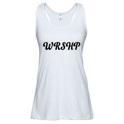 WRSHP Christian Worship Shortened Word Ladies Essential Flowy Tank