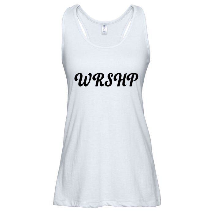 WRSHP Christian Worship Shortened Word Ladies Essential Flowy Tank