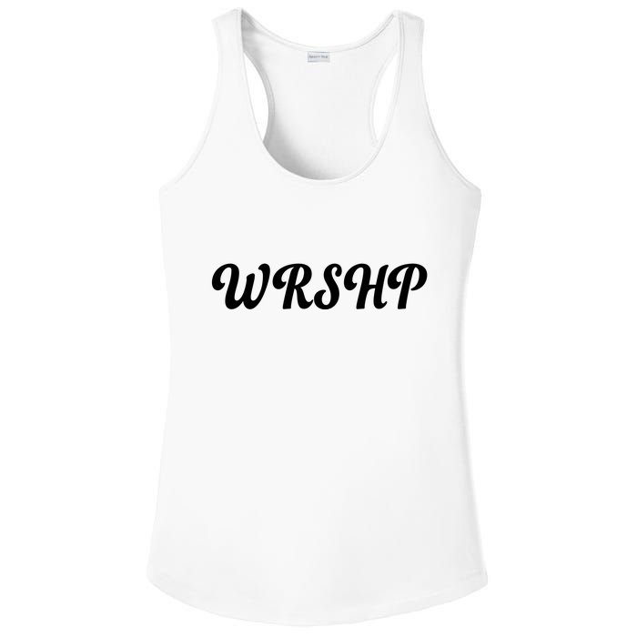 WRSHP Christian Worship Shortened Word Ladies PosiCharge Competitor Racerback Tank