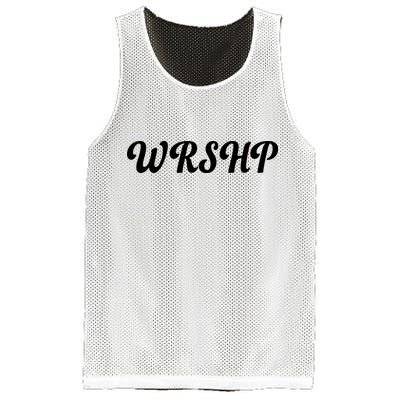WRSHP Christian Worship Shortened Word Mesh Reversible Basketball Jersey Tank