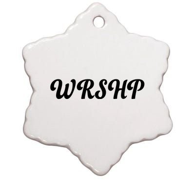 WRSHP Christian Worship Shortened Word Ceramic Star Ornament