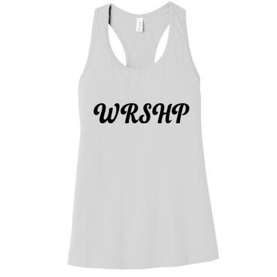 WRSHP Christian Worship Shortened Word Women's Racerback Tank