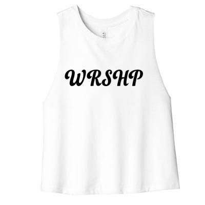 WRSHP Christian Worship Shortened Word Women's Racerback Cropped Tank