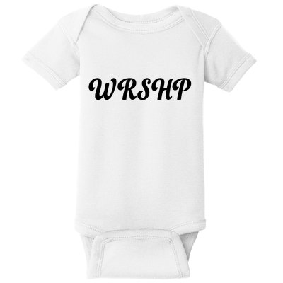 WRSHP Christian Worship Shortened Word Baby Bodysuit