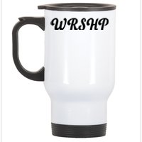 WRSHP Christian Worship Shortened Word Stainless Steel Travel Mug