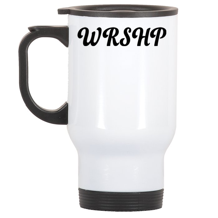 WRSHP Christian Worship Shortened Word Stainless Steel Travel Mug