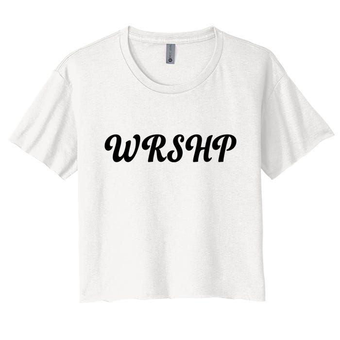 WRSHP Christian Worship Shortened Word Women's Crop Top Tee