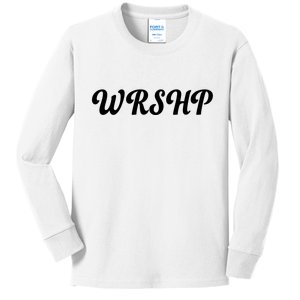 WRSHP Christian Worship Shortened Word Kids Long Sleeve Shirt