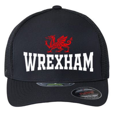 Wrexham City Wales Red Dragon Wrecsam Cymru County Of Wales Flexfit Unipanel Trucker Cap