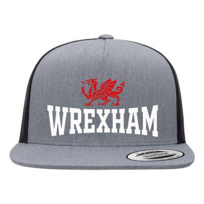 Wrexham City Wales Red Dragon Wrecsam Cymru County Of Wales Flat Bill Trucker Hat