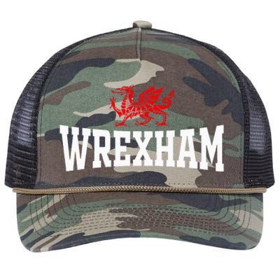 Wrexham City Wales Red Dragon Wrecsam Cymru County Of Wales Retro Rope Trucker Hat Cap