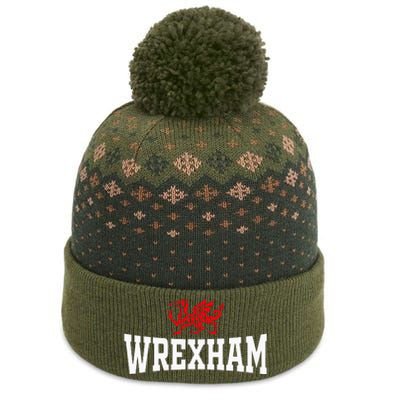 Wrexham City Wales Red Dragon Wrecsam Cymru County Of Wales The Baniff Cuffed Pom Beanie