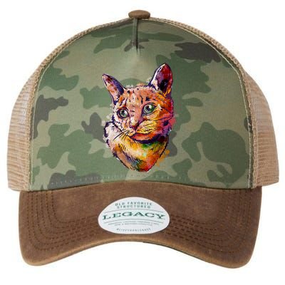 Watercolor Cat Legacy Tie Dye Trucker Hat