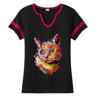 Watercolor Cat Ladies Halftime Notch Neck Tee