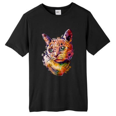 Watercolor Cat Tall Fusion ChromaSoft Performance T-Shirt