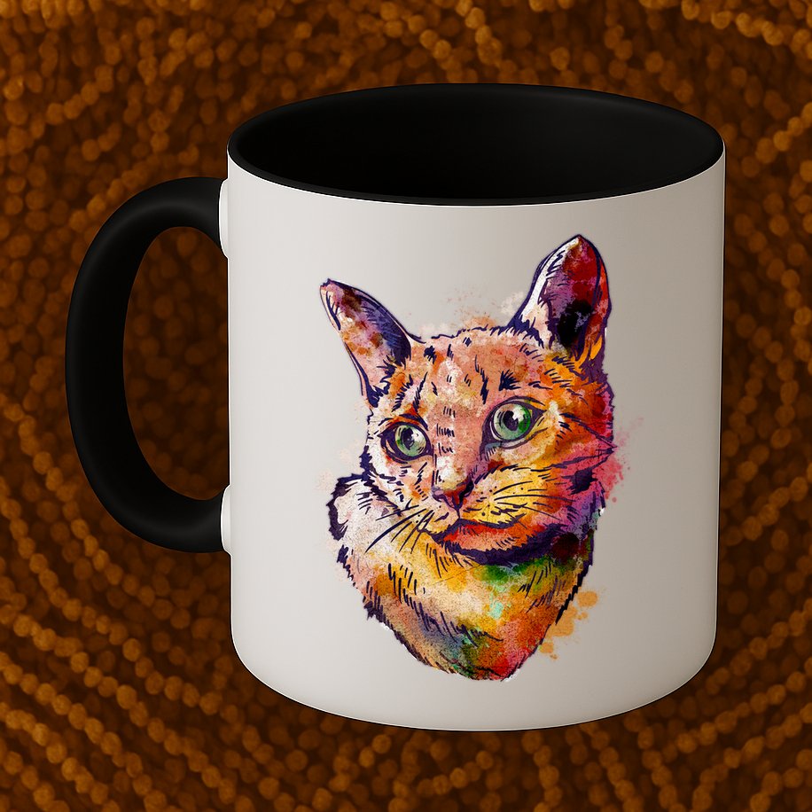 Watercolor Cat Mug