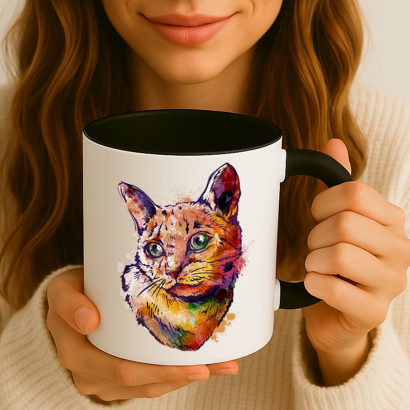 Watercolor Cat Mug
