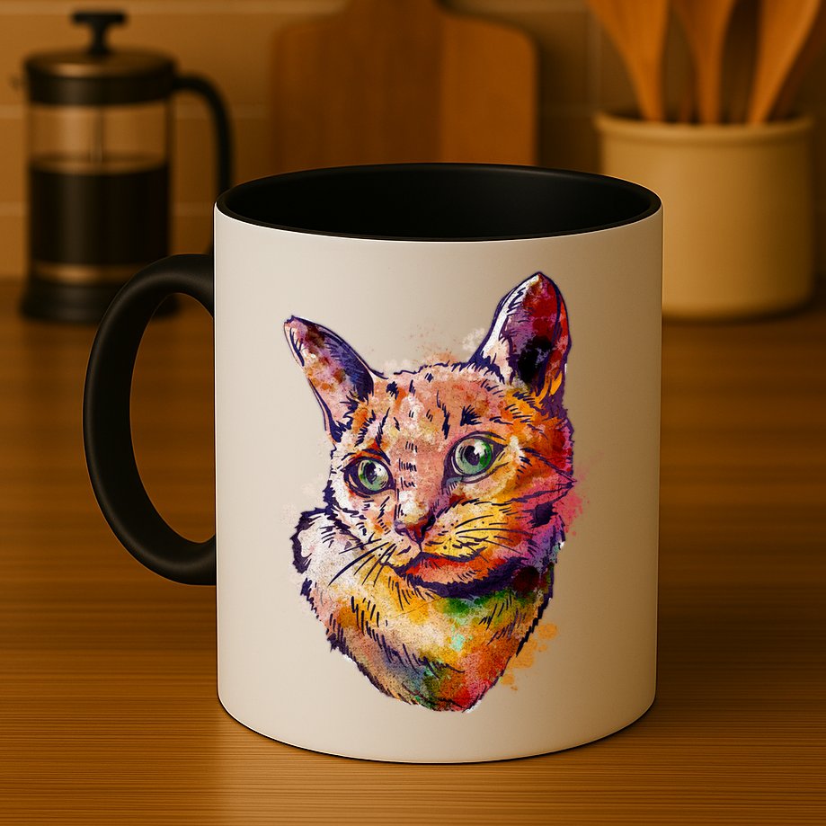 Watercolor Cat Mug