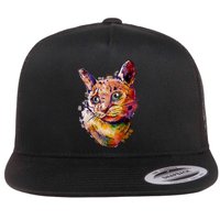 Watercolor Cat Flatbill Hat