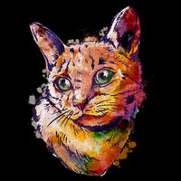 Watercolor Cat Flatbill Hat